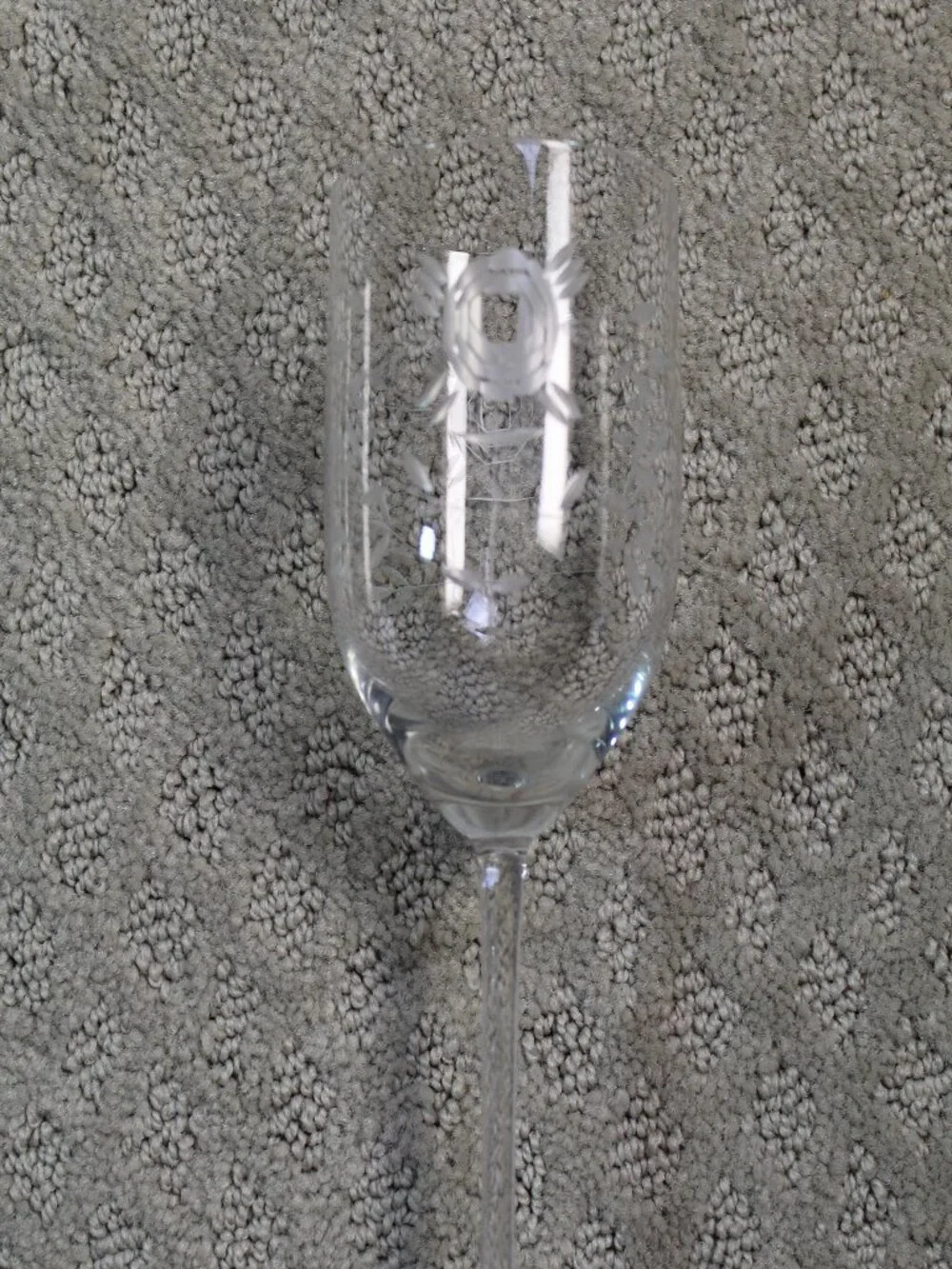Set 3 Crystal Clear Ind 2690 Deco Rose Etched 7.5